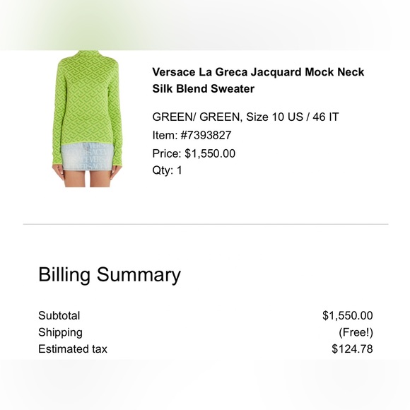 Versace La Greca Jacquard Mock Neck Silk Blend Sweater - Picture 3 of 16